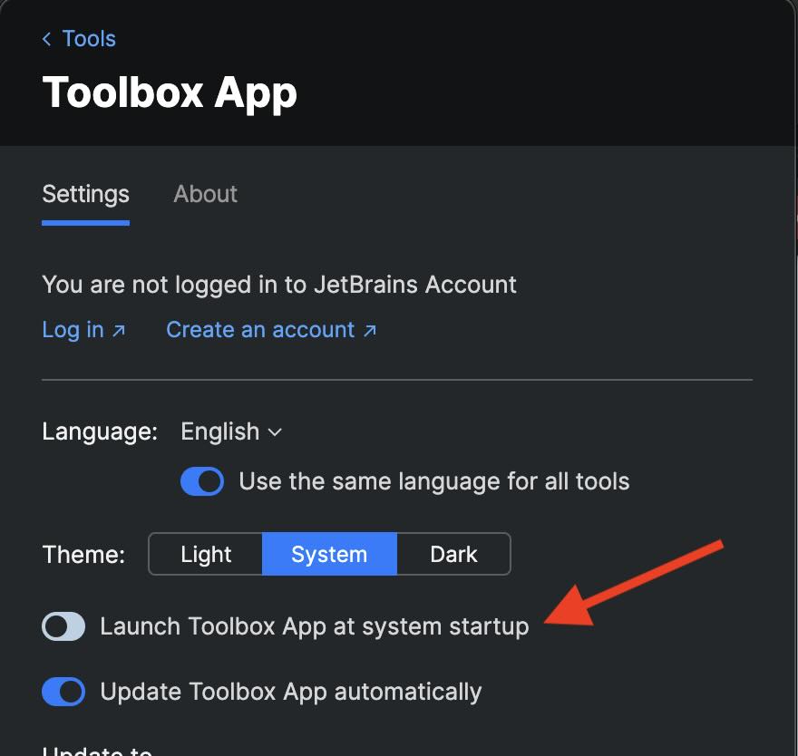 Turn off - Launch Toolbox App at system startup